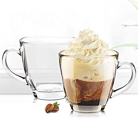 Image of MULTI ZONE 300 ML Crystal Clear Toughened Glass Tea Cup with Convenient Solid Handle Cups, Espresso Mug Set for Tea, Coffee, Hot /Cold Drinks (MZ-03)