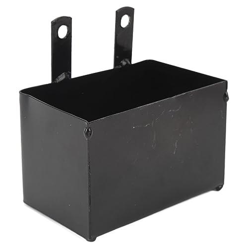 Diydeg Motorcycle Battery Box, Black Cast Iron Battery Holder Carrying Case, Rustproof Metal Motorcycle Batteries Install Store Box for ATV Motorbike Dirt Bike