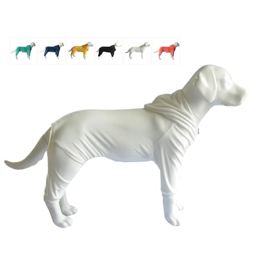 Dog Pajamas Pet Jumpsuits PJS for All Seasons, Velvet Dog Hoodies 4 Legs Four Feet Dog Onesies Stylish PJS Puppy Costume Cotton Liner Warm Pet Clothes for Small Medium Large Dogs White XXL