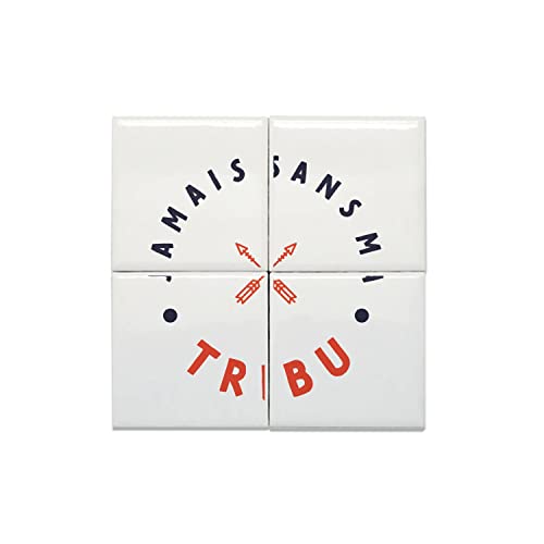 Carreaux Céramique Décoratif Humour 4 pièces pour murs blancs ternes