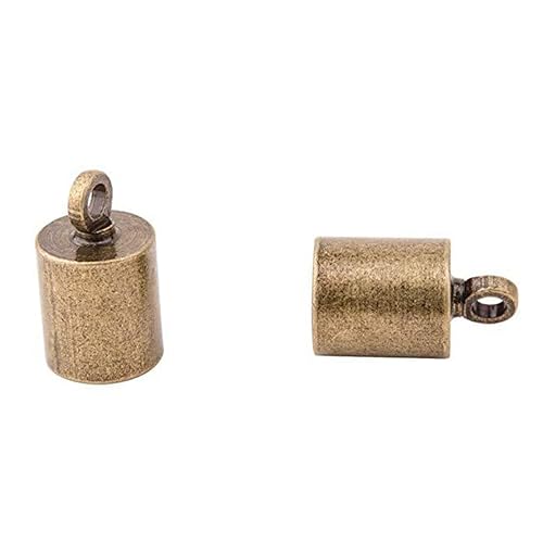 LALAFINA 200pcs Cord Ends Caps DIY Jewelry Accessories Wide Weight Buckle Fringe Hat Buckle Leather Cord 6mm Plated Polished for DIY Jewelry Making