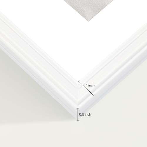 Image of eletecpro 8x10 White Picture Frames Set of 4, Vintage Photo Frames with Clear Acrylic Cover, Gallery Wall Art Display 5x7 Photo with Mat or 8x10 without Mat for Tabletop and Wall Mount, Home Decor