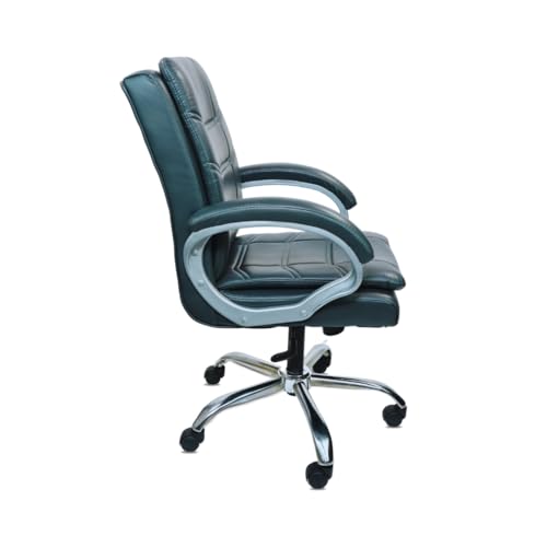 Image of activa Executive Revolving Office Chair| Ergonomic Computer Desk Chair with Cushioned Seat| Heavy Duty Steel Base, Adjustable Height & 360 Swivel Wheel| Leatherette Office Visitor Chair(Star, Grey)