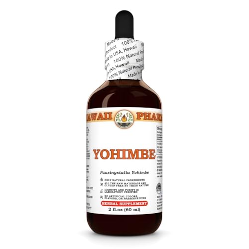 yohimbe pausinystalia yohimbe dry bark tincture made in hawaii all natural vegan pure liquid extract - 2 floz