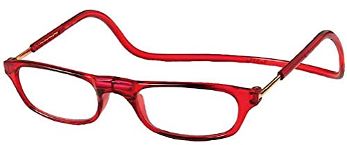 レッド+1.50 クリックリーダー シニアグラス(老眼鏡)(特許老眼鏡) おしゃれな老眼鏡 レッド+1.50マグネット式シニアグラス