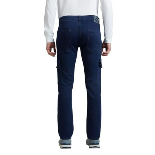 Image of Pepe Jeans Men's Cargo Jeans for Men | Mid Rise | Straight Fit | Stretchable Fabric | Utility Pants with 7 Pockets | Cotton Cargo Pants
