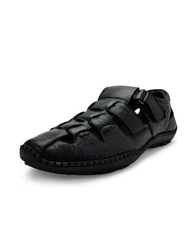 Image of Lee Cooper LC9274C Men's Fisherman Leather Sandal | Sandal for Office & Everyday Comfort | Cushioned Grip Insole | Lightweight & Stylish Sandal for Travel and Outdoor
