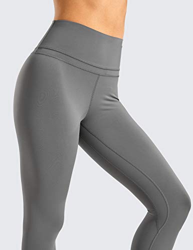 Image of CRZ YOGA Naked Feeling Workout Leggings 25'' - High Waist Yoga Training Tight Womens Pants Dark Carbon Gray Medium