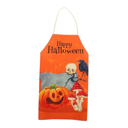 COLLBATH Avental de Halloween padrão de abóbora avental de cozinha resistente a óleo para festas de Halloween confortável de usar