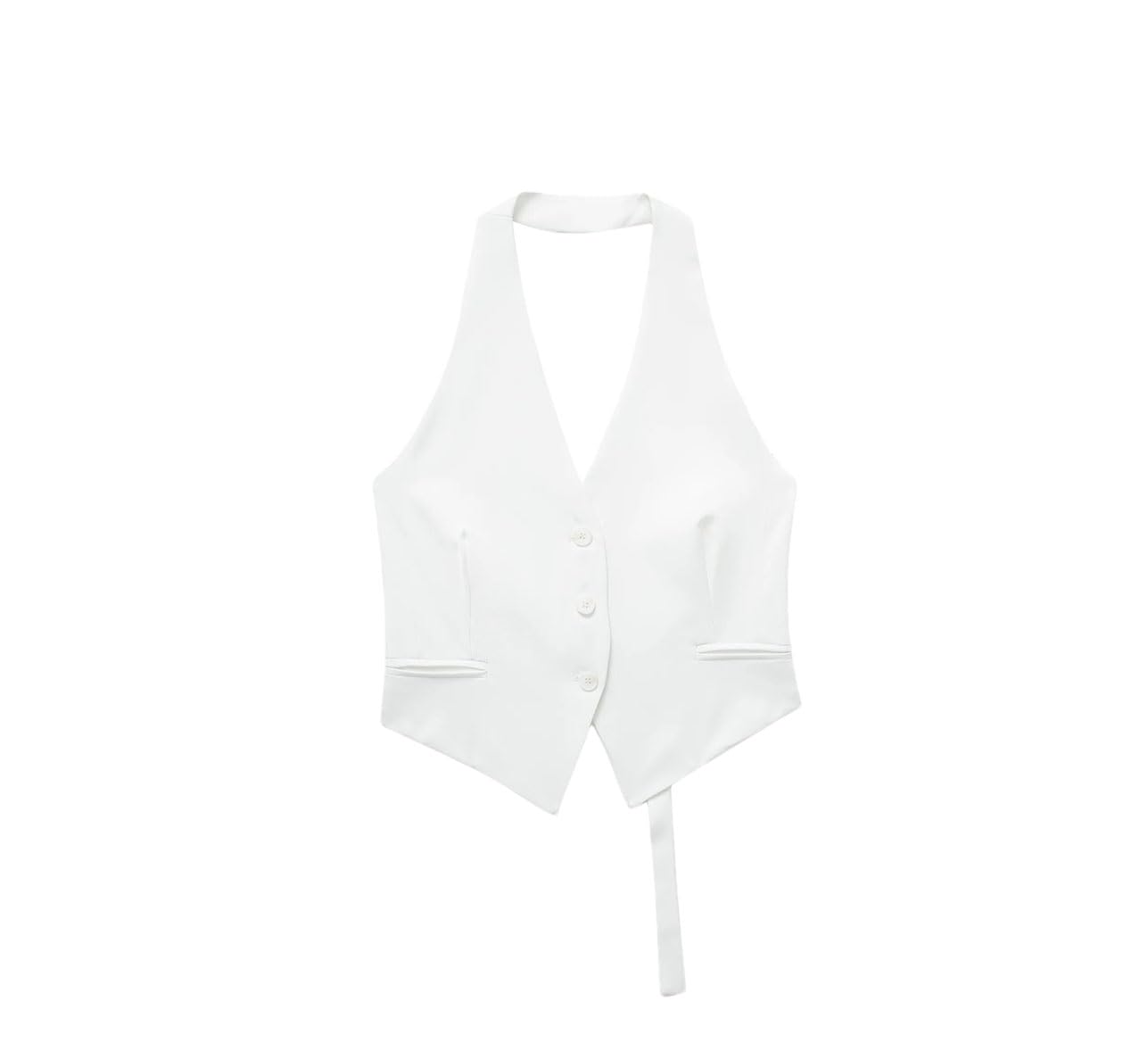 Gilet da donna senza maniche con schiena aperta, senza maniche, con schiena scoperta, gilet da lavoro