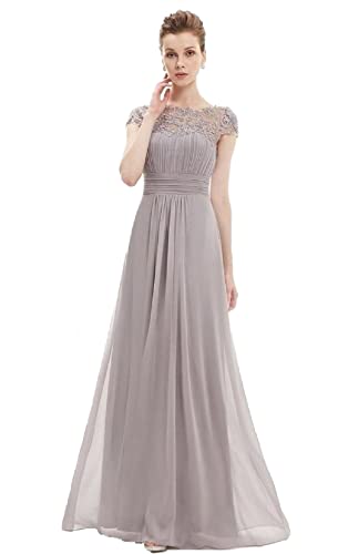 iyoimono Damen Abendkleider Elegant für Hochzeit Cocktailkleid Spitzen Ballkleider Maxilang Damen Ärmellos Rundhals Vintage Spitzenkleid Hochzeit...