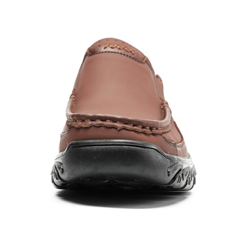 Men's Slip On Casual Loafers Classic Outdoor Leather Walking Hiking Dress Shoes Comfortable for Work Office Shoes Daily Soft2