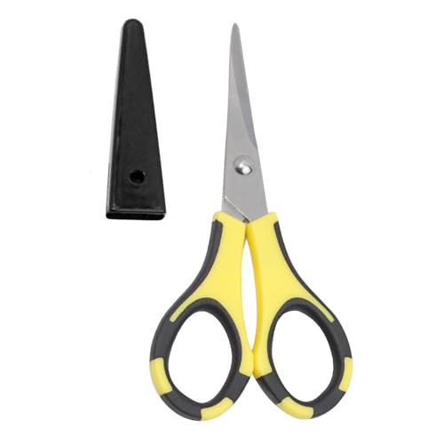Precision Craft Scissors Stainless Steel Paper Crafting Scissors Stainless Steel Paper with Safety Cap Ergonomic Non-Slip Handles for Adults and Kids or Home Office School