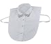 Vivian Half Shirt Blouse Detachable Fake Collar with Pearl and Rhinestone (White)