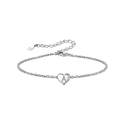 Silvora Sterling Silver Heart Initial Bracelet Cover