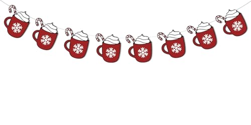Hot Cocoa Mug Garland, Hot Cocoa Bar Bunting Sign...
