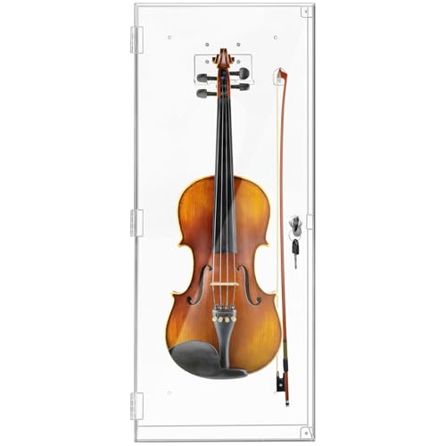 Silipull Acrylic Violin Display Case with Lock Key Magnetic Door Hanger