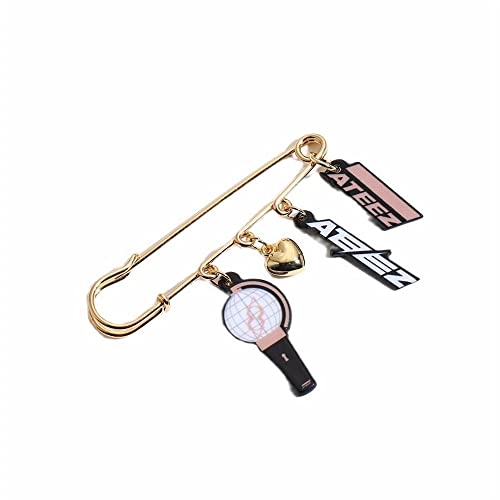 Kpop ATEEZ Stray Kids Astro Twice Aespa ITZY The Boyz Seventeen (g) idle Lightstick Brooches Badges Pins for Costume Backpack (ateez, 2.76inch/7cm)