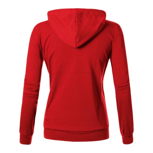 Image of GIVON Womens Casual Zip Up Hoodie Cotton Blend Soft Fabric Basic Layering Hooded Jacket with Kangaroo Pocket