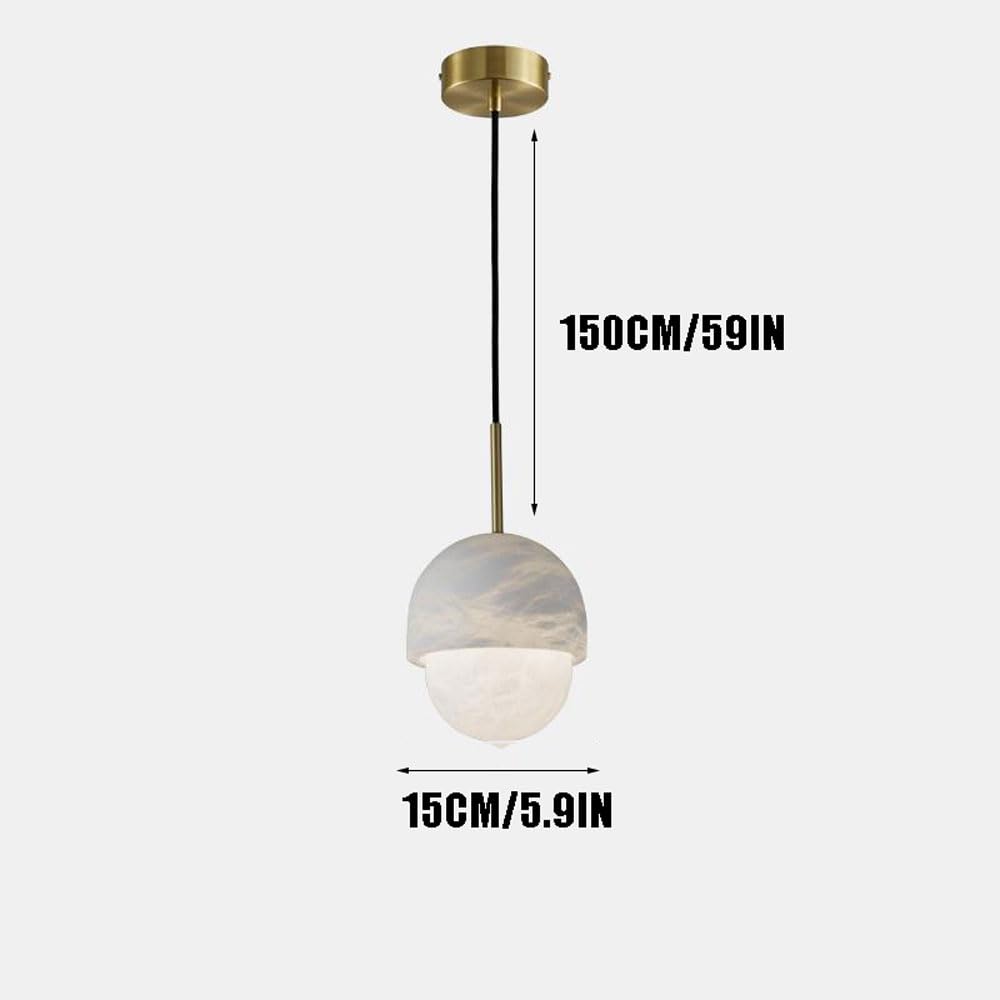 Nordycka lampa wisząca z kamieniem chmury okrągły żyrandol z brązową głowicą, regulowana lampa wisząca LED do wyspy kuchennej, jadalni, salonu, sypialni (biała)