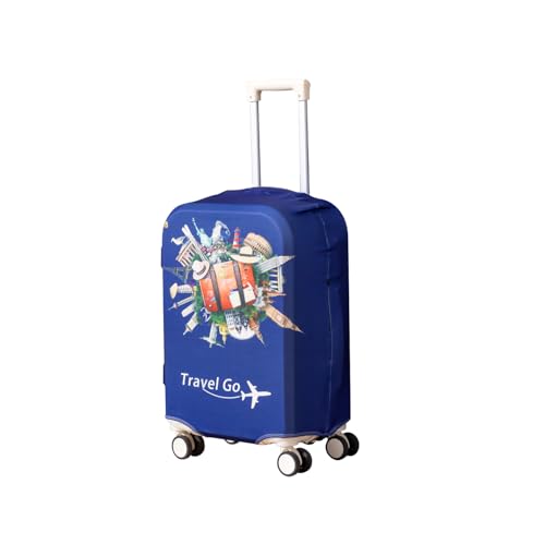 Image of HOKIPO Suitcase Covers for Trolley Suitcase, 220gsm Durable and Washable, Small (18-19inch) - Travel Odyssey (AR-6343-D15)