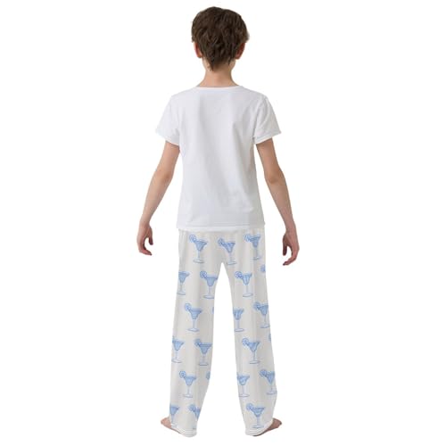 Boys' Pants Margarita Cocktail Lime Slice Blue Long Bottoms Jogger Pants Elastic Waist Trousers with Pockets S-XL3