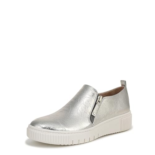 Naturalizer Soul Women's Turner Sneaker Silver Sand Faux Leather 8 M