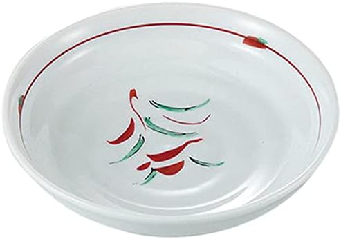 せともの本舗 Set of 10, Red Painting Hana-Rokubei 4.0 Plates, 5.5 x 1.3 inches (14 x 3.4 cm), 6.5 oz (195 g), Serving Plates, Restaurants, Inn, Japanese Tableware, Restaurant, Commercial Use,