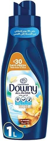 ダウニーファブリックコンディショナー、濃縮物、バニラ&ムスクバリアント、カラー保護、より柔らかさ、より長持ちする鮮度、1L