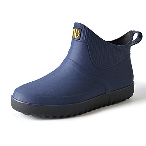 fereshte Men's Ankle Rain Boots Waterproof PVC Short Rubber Garden Boots