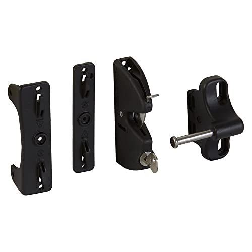 National Hardware N346-201 4-9/16 Inch Lokklatch Automatic Keyed Gate Lock Latch In Black thumb #4