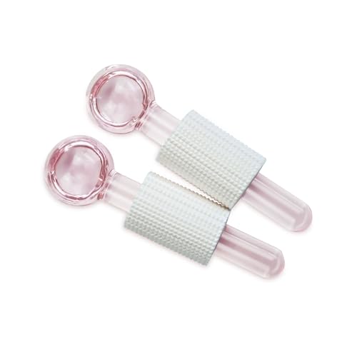 SportEmblema Ice Globes for Face & Eyes Facials Cold Roller Cooling Globes for Skin Tightening & Anti-Aging Reusable Ice Facial Roller for Reduction of Puffiness & Wrinkles Dark Circles Headaches-Pink