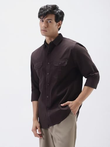 Image of Urbano Fashion Men's Cotton Full Sleeve Regular Fit Casual Solid Shirt