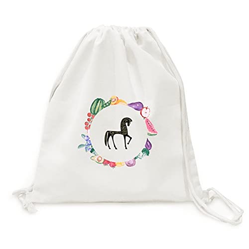 Sac en tissu pliable pour courses et légumes style princesse bleue