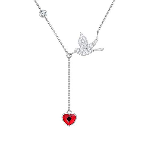 Collier Love Bird pour illuminer vos tenues quotidiennes avec un cœur cristal