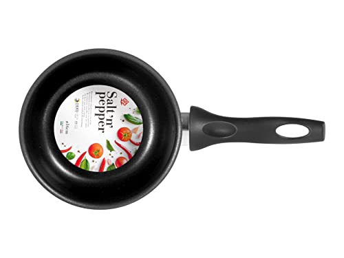 Foto von Home Salt Peper Kasserolle mit Griff, Antihaftbeschichtung, 16 cm, Aluminium, schwarz/grau, 16 cm