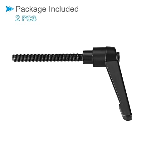 Image of Clamping Lever Handles, M6 x 40mm Male Thread, Adjustable Quick Release Locking Rotating Bolt Knobs Black - (Applications: for Lathe Machinery), 2-Pieces