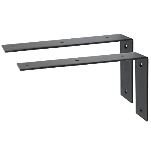 Escuadras Para Estanterias, 4 Piezas Acero Soporte De Esquina 90 Grados, 4mm De Espesor, Escuadras Metalicas Negras (Color : Black, Size : 23cm/9in