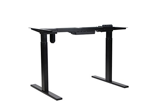 NKV Office Height Adjustable Electric Standing Desk Frame Only, Ergonomic Solid Steel Single Motor Stand Up Desk with Automatic Memory Smart Keypad CZ-UPD01A6