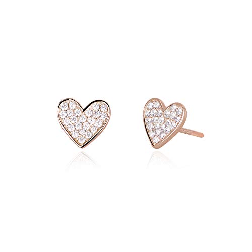 Pendientes de corazón Mabina plata rosada para iluminar el estilo diario de la mujer