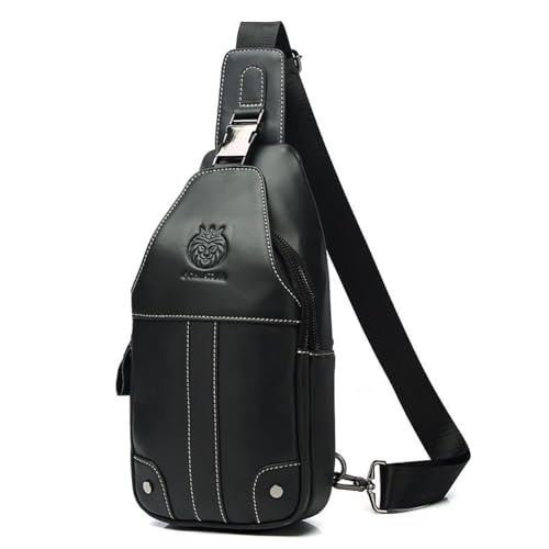 Bolso bandolera de piel auténtica para hombre, bolso de hombro cruzado y mochila de viaje