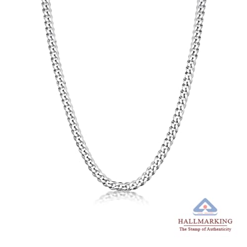 Image of LeCalla Solid 925 Sterling Silver Italian 5mm, 6mm Diamond-Cut Cuban Link Curb Chain Necklace for Men Women (16, 18, 20, 22, 24, 26 Inches)