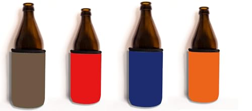 Bäng Läng Refrigeratore per bottiglie di birra e lattine – (0,5 l) – Raffreddamento a lunga durata, marrone, viola, arancione, rosso, 4 pezzi.