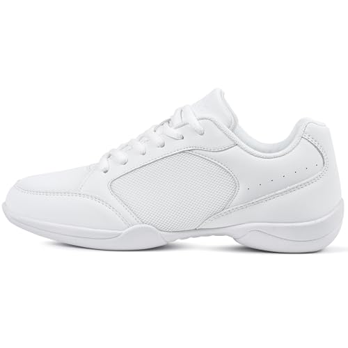 Image of Cheer Shoes for Youth Girls White Cheerleading Athletic Dance Shoes Tennis Sneakers for Competition Sport Training