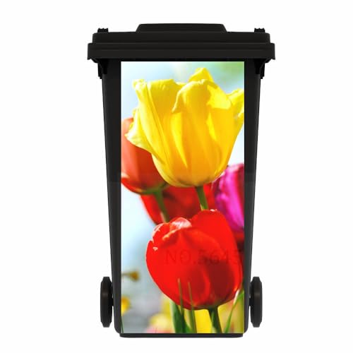 NBVCXZ Pegatinas de contenedor de Ruedas Autoadhesivas, Pegatinas de Basura Decorativa Impermeable, ecológica para la gestión de residuos al Aire Libre, PVC 37 * 82cm