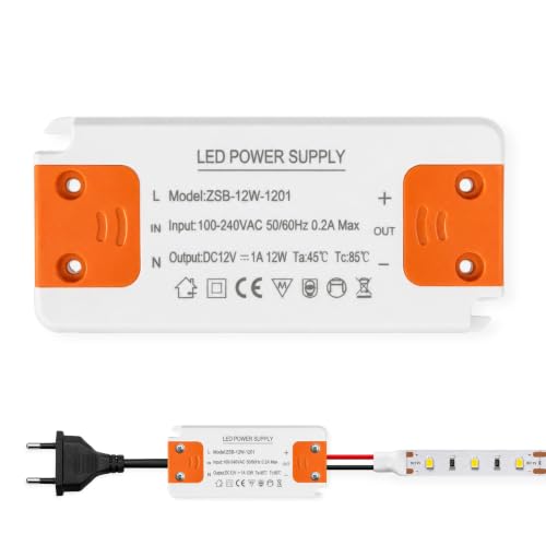 Transformador 220v a 12v, Transformador LED 12v 1A, Apto Para Fuente de Alimentación de Tira LED G4 GU5.3 MR11 MR16 Transformador LED