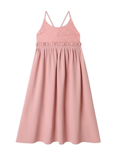 AWIBMK Mommy and Me Dress Lace Boho Mother Daughter Matching Summer Casual Holiday A-line Backless Cross Slip Dresses4