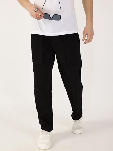 Image of Thomas Scott Men's | Solid | Light Weight | Breathable Fabric | Mid Rise | Regular Fit | Cotton Blend | Button Waist | Cargo | Trouser | Pants