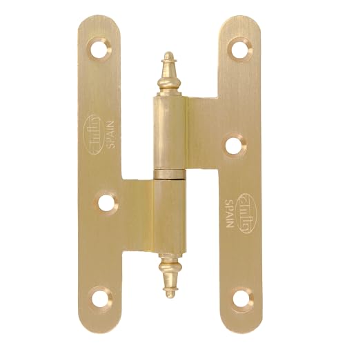 Amig - Pernio Perfil Laminado Mod. 407 - Bisagra de Latón con Canto Redondo - Acabado Mate Duradero - Medidas 95x52x2.3mm - Versatilidad y Elegancia para Puertas, Multicolor