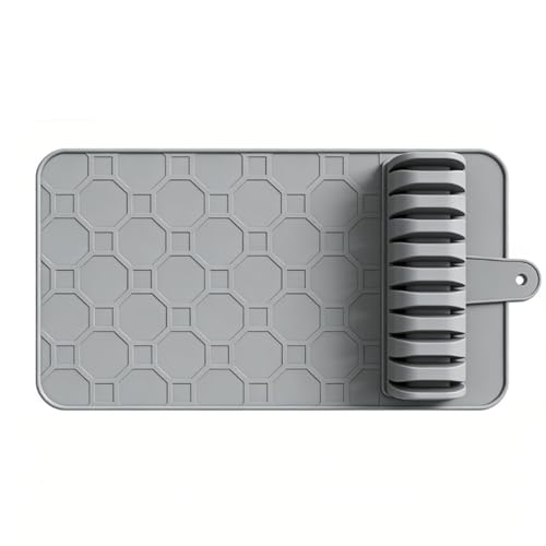 Organizador de cuchillos de silicona Rengue con 10 ranuras gris para cajón de cocina 4